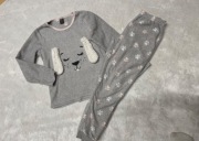 Piżama ciepła polarowa miś zimowa 7/8 szara 122/128