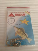 Haczyki wędkarskie nr.3  - 10 szt. - żółte z łopatką.