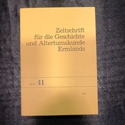 ZGAE Zeitschrift für die Geschichte und Altertumskunde Ermlands,  band 41