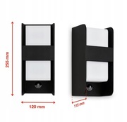 Lampa zewnętrzna kinkiet czujnik ruchu ip44 elewacyjny 1xe27 żarówka gratis