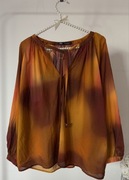 ZARA elegancka jesienna koszula z wiązaniem S bufiaste rękawy