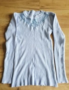 Sweter z koronką błękitny – XS/S