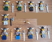 LEGO wikingowie, 9 ludzików, broń, rok 2005