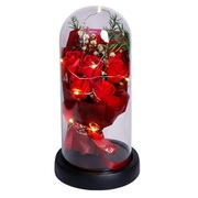 Prezent Na Imieninyna Wieczna Róża w szkle LED Walentynki Dzień Dziadka