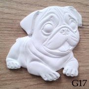 Buldog angielski szczeniaczek figurka 3D do malowania dla dzieci z gipsu