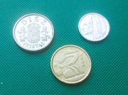 HISZPANIA - Zestaw 3 monet 1 5 10 Pesetas 1983 1990 k50