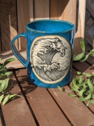 Kubek handmade | ceramika | 600ml | błękitna fala