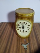 Stary zegar porcelitowy ceramiczny nakręcany kominkowy MIROSTOWICE PRL 
