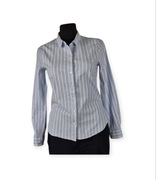 Koszula H&M 36 S Błękitna Paski Taliowana Bawełna Biuro Casual