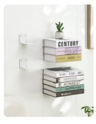 4 lewitujące niewidoczne półki na książki metalowe białe