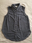 Elegancka granatowa wzorzysta koszula mgiełka H&M 40 jak nowa