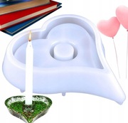 FORMA SILIKONOWA ZAOKRĄGLONA DO ŻYWICY GIPSU DO DONICZEK ŚWIEC SERCE