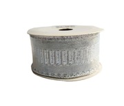 WSTĄŻKA TAŚMA dekoracyjna na druciku Boże Narodzenie tkanina brokat 4 cm.