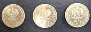 monety PRL  50 zł z 1982-83 z Sobieskim, Krzywoustym i B. Śmiałym