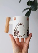 Kubek z drewnianą rączką żaba, Żaby Ito Jakuchu 330ml