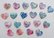 naklejki 20 szt szkalne serca mix kolorów scrapbooking