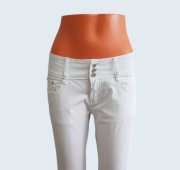 Damskie proste eleganckie białe bawełniane spodnie My Christy 40/L