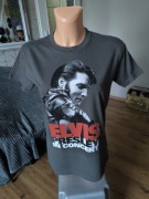 Elvis Presley In Concert t-shirt damski S szary nadruk 2012 Gildan