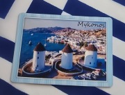 Magnes na lodówkę(29)Grecja Wyspa MYKONOS, KOS, SANTORINI, RODOS. Wiatraki.