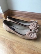 Nowe baleriny kokardki kokardka cyrkonie koturna rozmiar 36