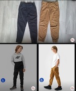 Joggery chłopięce 4F 152 brązowe czarne spodnie casual 