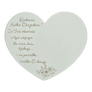 MR79 Serce z sentencją Dla Matki Chrzestnej 12x10 cm białe 