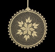 Zawieszka ozdoba na okno szydełkowa 28cm ecru (Z143)