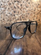 Okulary Zerówki Aviator Retro – Czarne Oprawki – Styl Vintage, Retro