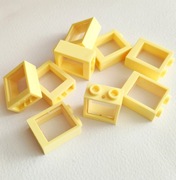 Klocek okno 2x2 rama+szyba jasnożółty - 20 szt.