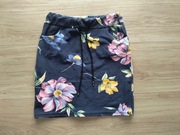 granatowa dresowa spódniczka w kwiaty * 36 S