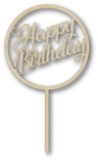 Topper na tort drewniany Happy Birthday