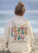 Bluza z kapturem XL Bezowa Juzus Loves You
