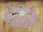 Sweter dziewczęcy dla dziewczynki pudrowy róż z gwiazdką Little Kids 128