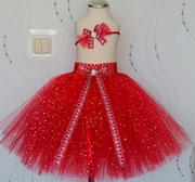 Spódniczka tutu błyszcząca tiul Minnie Mini myszka czerwona tiulowa