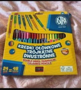 Kredki ołówkowe dwustronne 23 kolory z temperówką nowe