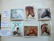 6szt. znaczki pełna seria Fi 3042 Polska 1989r. KONIE kasowane pełny klej