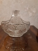 Duży koszyczek kryształowy PRL 