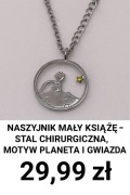 Naszyjnik Mały Książę – stal chirurgiczna, motyw planeta i gwiazda