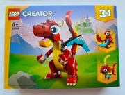 LEGO CREATOR 31145 CZERWONY SMOK PAPUGA RYBKA -  NA PREZENT