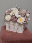 Flower box torebka  świece sojowe prezent 