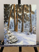 Obraz olejny zimowy