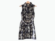 Monsoon Sukienka Szmizjerka Bawełna Khaki Czarna 38 M BDB