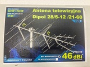 Antena telewizyjna szerokopasmowa Dipol 28/5-12/21-60