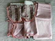 Eleganckie różowe zasłony w zygzaki kwiatki 4 sztuki 220