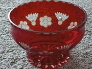 **DUŻA patera żardiniera RUBINOWY kryształ Nachtmann 1970+