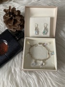Komplet srebrnej biżuterii kolczyki bransoletka kryształy Swarovski srebro