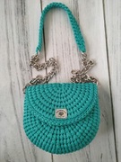 Torebka SMILE lazurowa handemade 