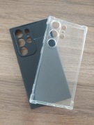 2 x Etui, plecki do Samsung S24 Ultra bezbarwne i czarne 2 sztuki