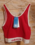(38/40) (M/L) ADIDAS/ Biało - czerwony top fitness bokserka sportowa, Nowa 