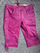 Swietne unikatowe skórzane spodnie capri vintage 